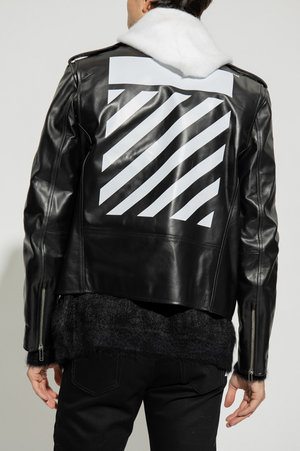 【関税無・国内発】 Off-White / Diagonal Biker Jacket SchaferandweinerShops Zimbabwe - Leather biker jacket Off